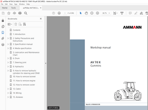 Ammann AV 70 X Tandem Roller Workshop Manual SN 4062129 - PDF