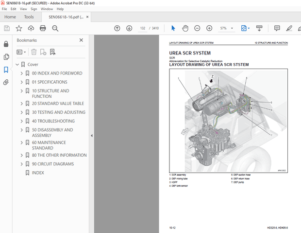 Komatsu DUMP TRUCK HD325-8 HD405-8 Service REPAIR Workshop Manual SEN06618-16 - PDF DOWNLOAD