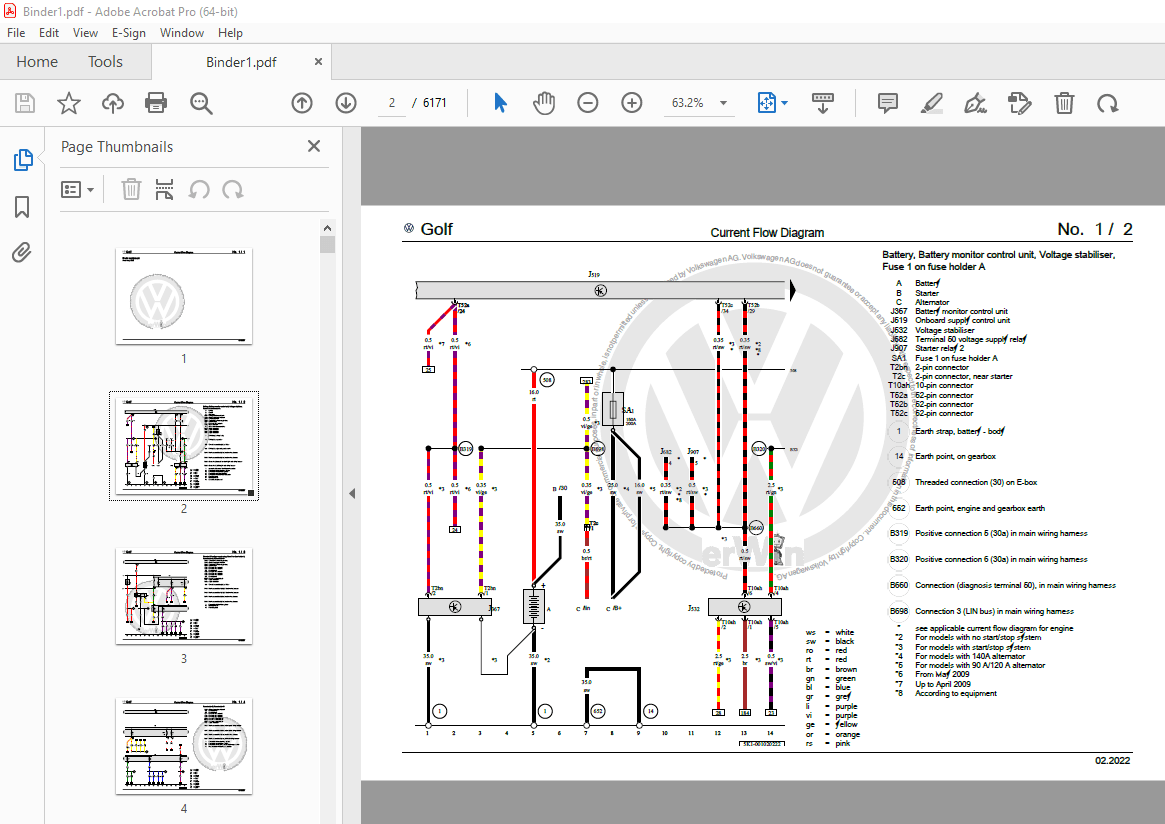 Volkswagen Golf VI Cabriolet Circuit Wiring Diagram Manual PDF DOWNLOAD