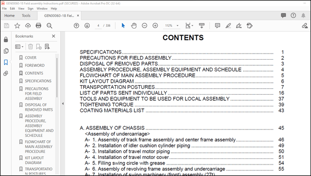 Komatsu PC2000-8 Hydraulic Excavator Field Assembly Instruction Manual GEN00060-18 – PDF DOWNLOAD