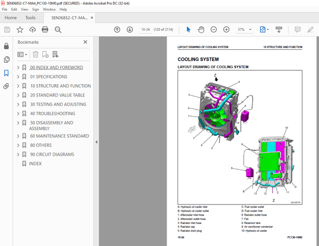Komatsu HYDRAULIC EXCAVATOR PC130-10M0 Service Repair Workshop Manual SEN06852-C7  