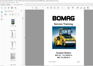 Bomag BW 141 – 151 AD/AC-4 BW 154 AD/AC-4 Tandem Roller Service Training Manual – PDF DOWNLOAD