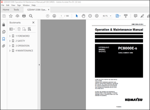 Komatsu Hydraulic Mining Shovel PC8000E-6 Operator &amp; Maintenance Manual – PDF DOWNLOAD