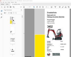 Wacker Neuson 3402 Crawler Excavator Parts Manual 1000234966 - PDF DOWNLOAD 