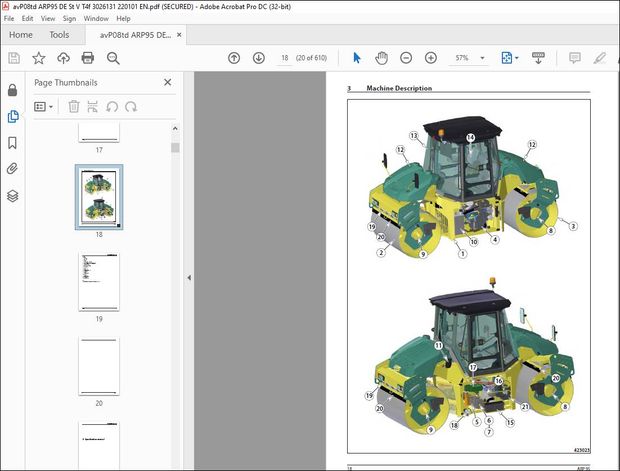 Ammann ARP 95 Tandem Roller Deutz TCD3,6 L4 EU Stage V / U.S. EPA Tier 4f Workshop Manual SN 3026131