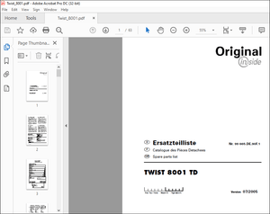 Pottinger Tractor TWIST 8001 Spare parts list Manual – PDF DOWNLOAD