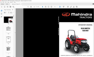 Mahindra Tractor 1526 Shuttle 1526 HST Operator’s Manual – PDF DOWNLOAD