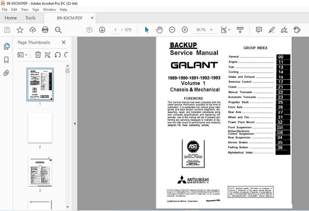 1989-1993 MITSUBISHI GALANT CHASSIS SERVICE MANUAL – PDF DOWNLOAD