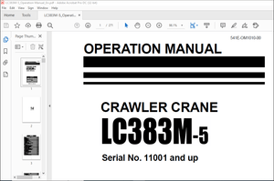 MAEDA LC383M-5 Crawler Crane Operation Manual SN 11001 and up – PDF DOWNLOAD