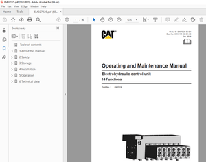 CAT Electrohydraulic control unit 14 Functions Operating &amp; Maintenance Manual PN 893719 - PDF DOWNLO