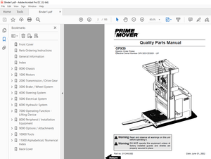 BT Forklift OPX30 Electric Order Picker Quality Parts Manual – PDF DOWNLOAD
