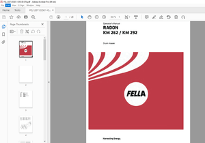 Fella RADON KM 262 KM 292 Drum Mower Operator&#x27;s Manual - PDF DOWNLOAD