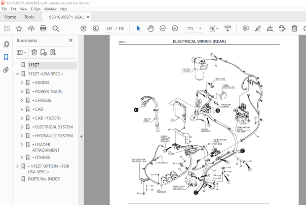 Kawasaki KCM 115Z7 Wheel Loader Parts Manual 93316-00271 – PDF DOWNLOAD
