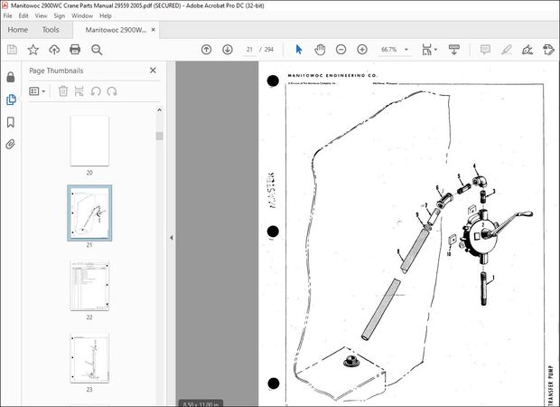 Manitowoc Traditional Crane 2900WC Parts Manual SN 29559 - PDF
