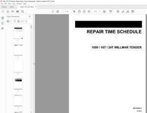 Willmar NA Material Handling 1600 16T 24T WILLMAR TENDER REPAIR TIME SCHEDULE Manual  