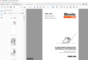 AMMANN BOELS APF 15/40 WIBRATOR PŁYTOWY INSTRUKCJI UŻYTKOWANIA PDF
