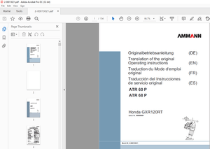 Ammann ATR 60 P ATR 68 P Honda GXR120RT Operating Manual PDF