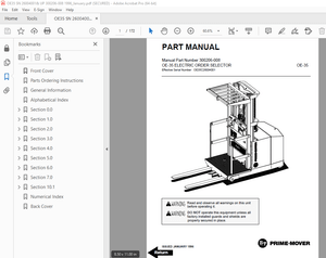 BT Prime Mover OE-35 Electric Order Selector Parts Manual - PDF DOWNLOAD