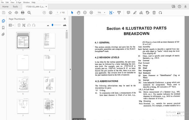 Drexel SL44/3 SwingMast Lift Truck Parts Manual 17350-03 (Section 4) – PDF DOWNLOAD