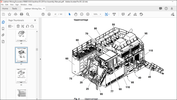Liebherr Hydraulic excavator R9800 Backhoe attachment Assembly Manual – PDF DOWNLOAD