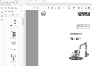 Wacker Neuson Track Excavator 75Z3, 8003 Operators Manual – PDF DOWNLOAD
