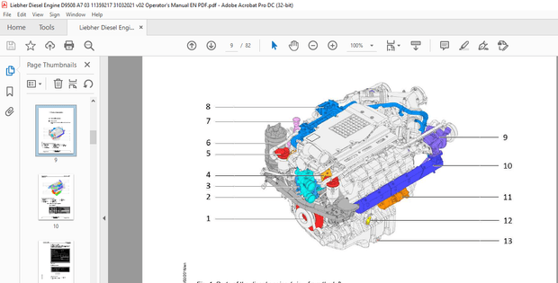 Liebherr D9508 A7-03 Diesel Engine Operator’s Manual 2014140001 – PDF DOWNLOAD