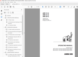 Ammann ARX 12-2 ARX 16-2 ARX 20-2 Tandem Roller Operating Manual - PDF