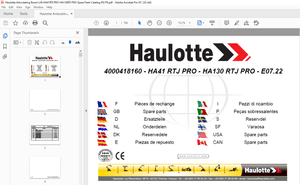 Haulotte Forklift HA41 RTJ PRO – HA130 RTJ PRO Spare Parts Manual – PDF DOWNLOAD