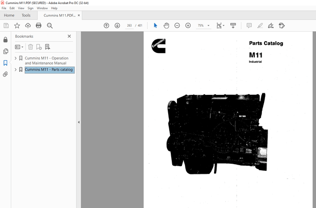 Cummins M11 Series Engines Industrial Operation &amp; Parts Manual – PDF DOWNLOAD