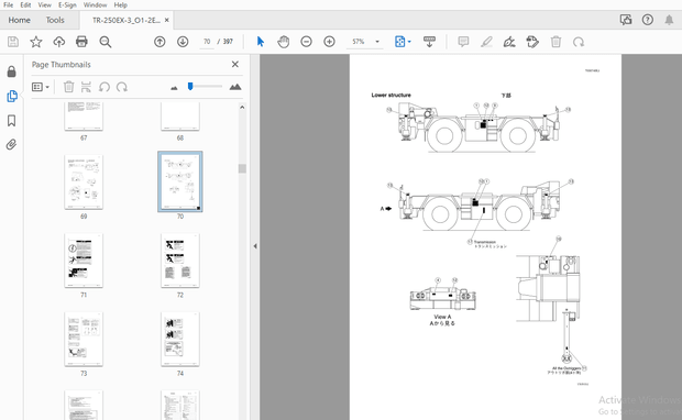 Tadano TR-250EX Rough Terrain Crane Operation Manual 530492 – PDF