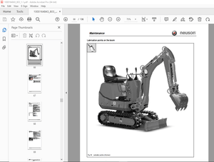 Wacker Neuson 803 Track Excavator Service Manual 1000164843 - PDF DOWNLOAD