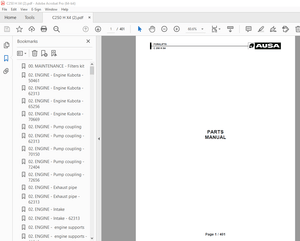 Ausa Forklift C 250 H X4 Parts Manual - PDF DOWNLOAD 