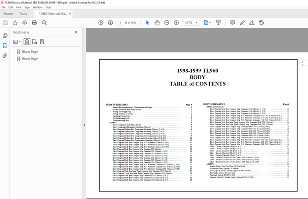 Thomas Built Buses TL960 1998-1999 Electrical Wiring Manual 85410215 – PDF Download