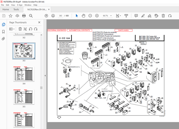 Manitou Forklift MLT630 T SERIES B-E2 MLT634-120 LSU SERIES B-E2 Parts Manual – PDF DOWNLOAD