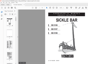 Frontier Sickle Bar SB 3106 SB 3107 SB 31078 Operator’s Parts Catalog Manual(GH19502990) – PDF 