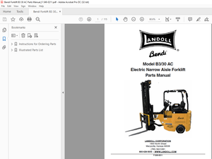 Bendi Landoll B330 AC Electric Narrow Aisle Forklift Parts Manual F-549-0211 – PDF DOWNLOAD