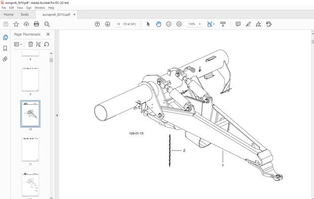 Pottinger Tractor EUROPROFI 5010 combiline Spare Parts Manual – PDF DOWNLOAD