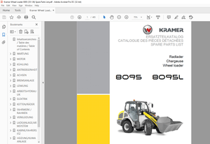 KRAMER Wheel loader 8095 8095L Spare Parts List Manual SN351060001 – PDF DOWNLOAD