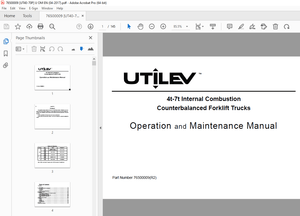 UTILEV 4t-7t Internal Combustion Counterbalanced Forklift Trucks Operation Manual PDF