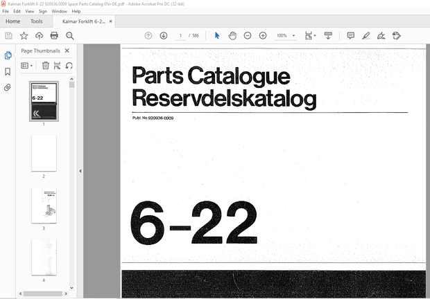 Kalmar LMV 6-22 Parts Catalogue Manual 920936.0009 – PDF DOWNLOAD
