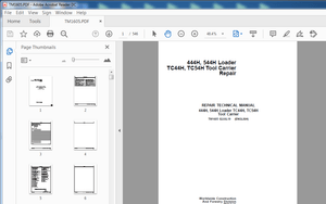 John Deere 444H, 544H Loader TC44H, TC54H Tool Carrier Repair Technical Manual (TM1605) PDF DOWNLOAD