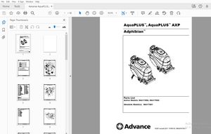 Advance AquaPLUS,AquaPLUS AXP Adphibian Parts Manual 56042476 REV F - PDF DOWNLOAD