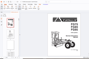 Fiatallis FG75 FG85 FD95 Motor Graders Service Information Manual - PDF DOWNLOAD