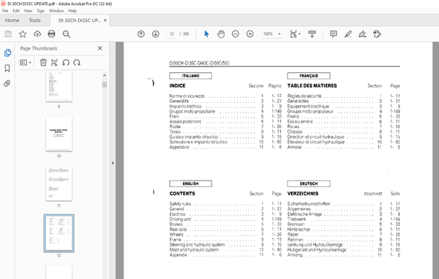 Still STED Forklift Dl30CH Dl35C Dl40C DI150C500 SUPPLEMENT TO THE BOOK REPAIR MANUAL – PDF DOWNLOAD