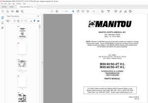 Manitou Forklift M30/40/50-2T H/L M30/40/50-4T H/L PARTS MANUAL – PDF DOWNLOAD