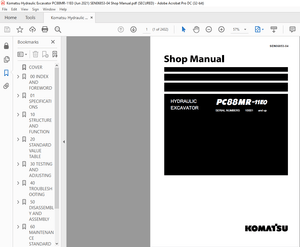 Komatsu PC88MR-11E0 Compact Hydraulic Excavator Shop Manual SEN06853-04 – PDF DOWNLOAD