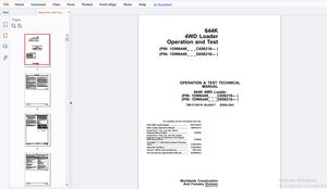 John Deere 644K 4WD Loader Operation &amp; Test Technical Manual TM13116X19 – PDF DOWNLOAD