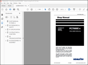 Komatsu Hydraulic Mining Shovel PC7000E-6 Shop Manual – PDF DOWNLOAD