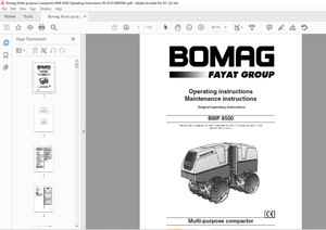 Bomag BMP 8500 Multi-purpose compactor Operating Instruction Manual 00805981 – PDF DOWNLOAD