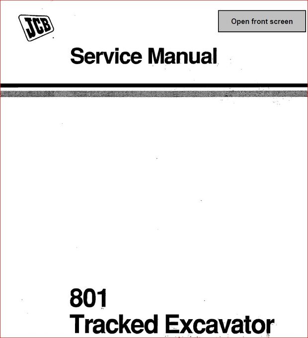Jcb 801 Tracked Excavator Service Repair Workshop Manual PDF Download  